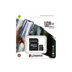 Kingston 128GB Canvas Select Plus MicroSDHC Class Memory Card with SD Adapter