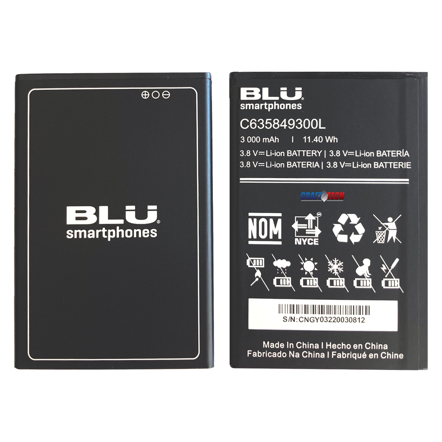 BLU J9L J0090,J0091, J0092ww Original OEM BLU battery C906648300L