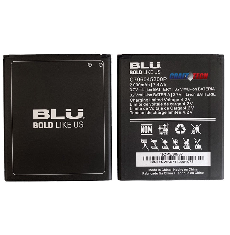 BLU Studio C 5+5  C 5+5 LTE Original OEM Battery C706045200P 2000mAh