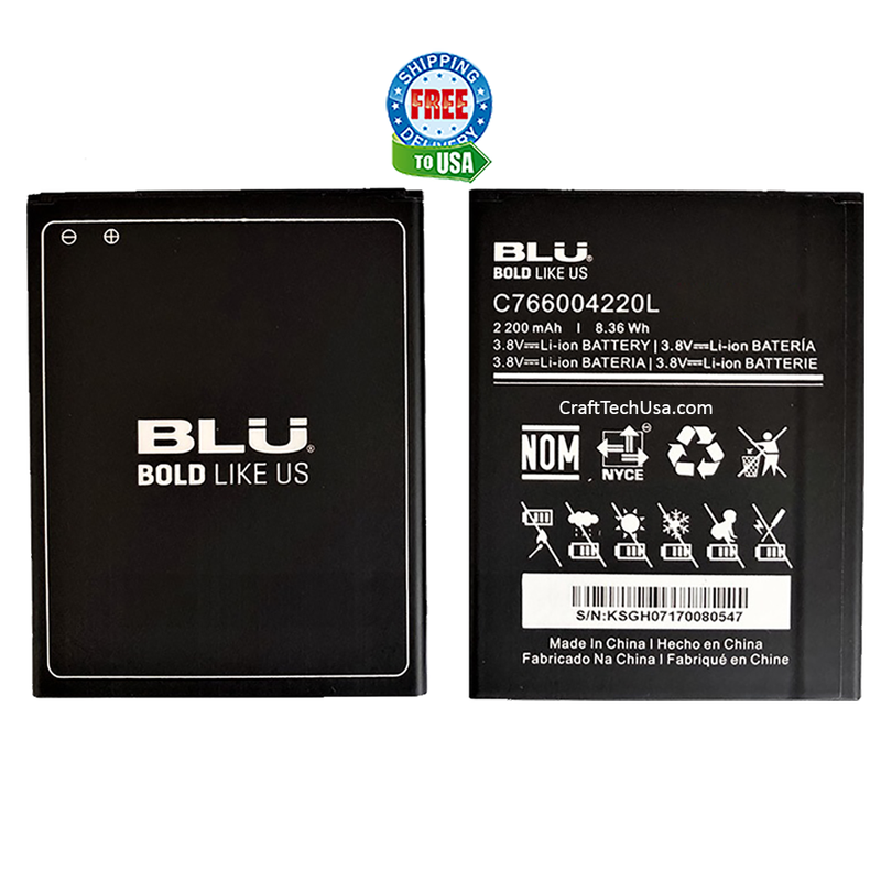 Blu Studio G HD S170L S170E Original OEM Battery C766004220L 2200mAh 3.8V