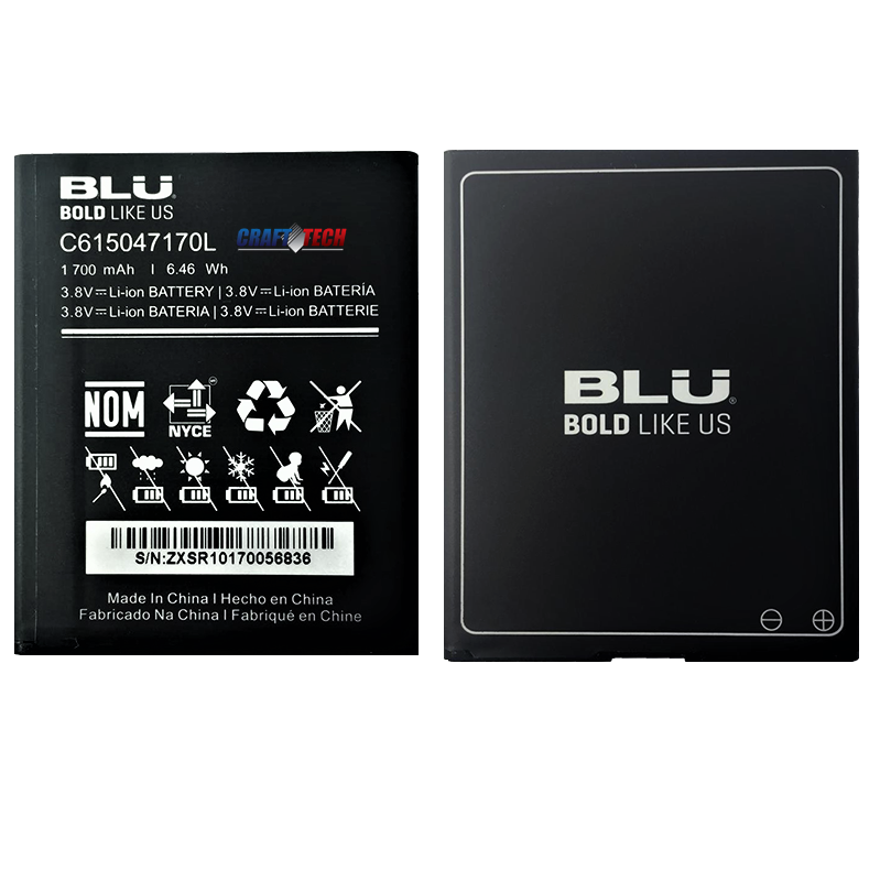 BLU Dash L4X D0040uu D0050LL Original OEM battery C615047170L 1700mAh 6.46Wh
