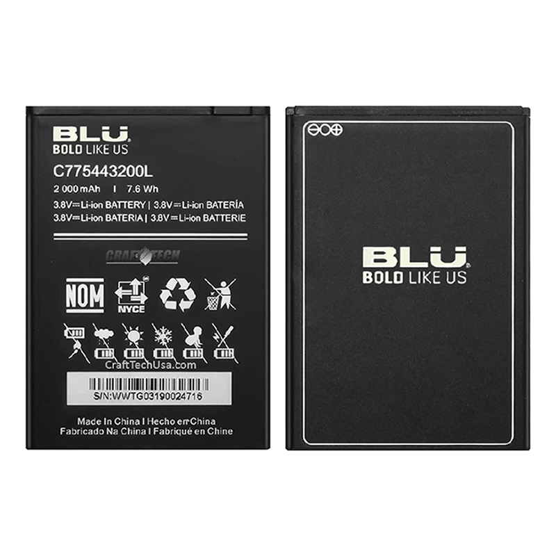BLU Original OEM battery C775443200L 2000mAh 7.6 Wh BLU C5L C0050UU