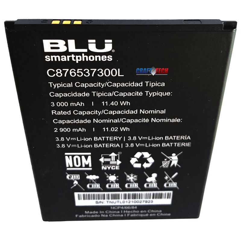 BLU Studio X12 Original OEM battery C876537300L 3000mAh for Studio x12 S050RQ