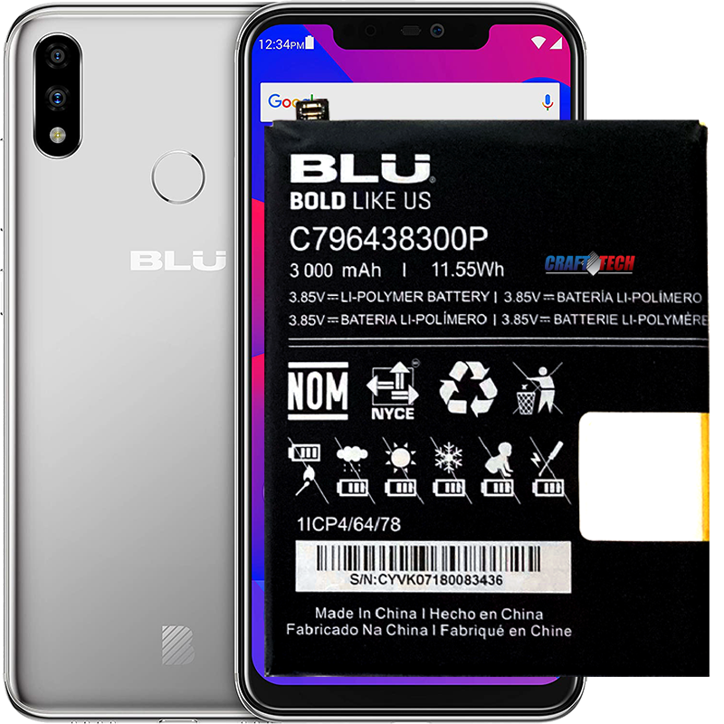 C796438300P  Blu Vivo XI+ battery  Original OEM blu battery