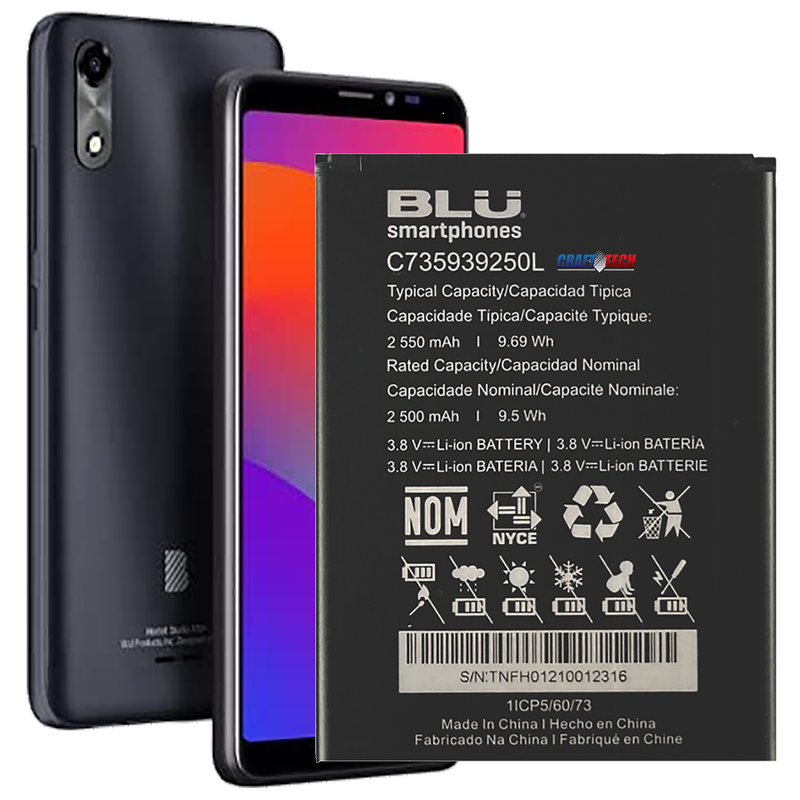 BLU Studio X10+ Plus 5.5" S990EQ Original OEM blu battery C735939250L 2550mAh